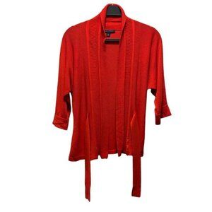 Banana Republic XS Orange Open Front Cardigan Sweater With Belt